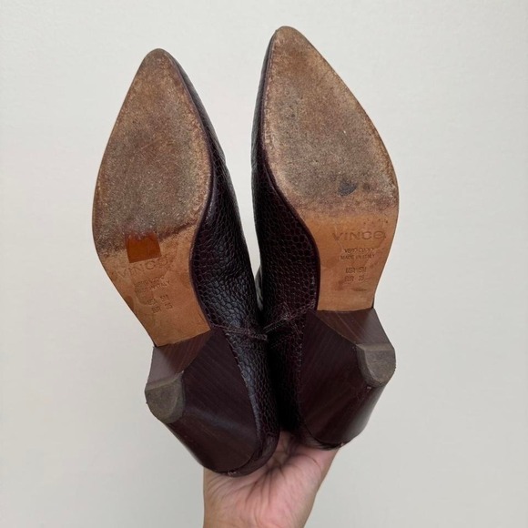 Vince Burgundy Python Ankle Boot size 5 snake reptile red - Picture 4 of 7